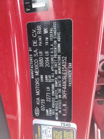 2020 KIA FORTE GT 3KPF44AC6LE154352