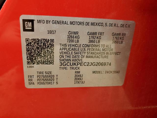 2018 CHEVROLET SILVERADO 3GCUKPEC2JG206974