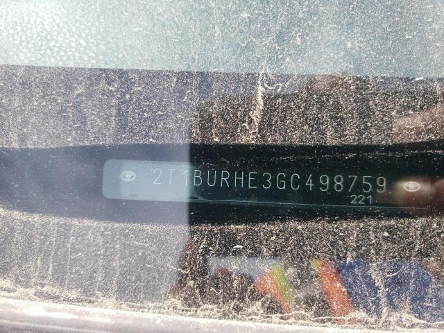 2016 TOYOTA COROLLA L 2T1BURHE3GC498759