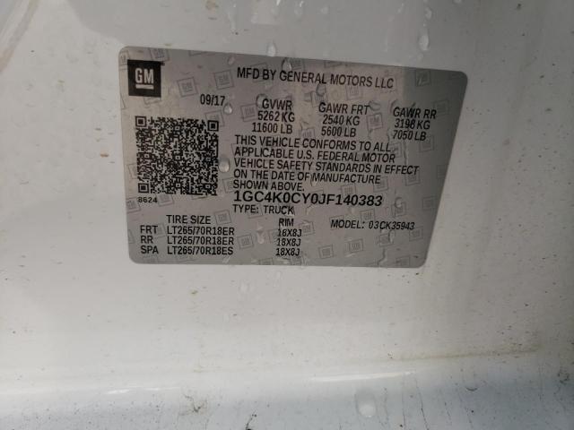 2018 CHEVROLET SILVERADO 1GC4K0CY0JF140383