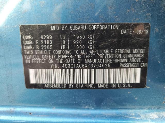 2019 SUBARU IMPREZA PR 4S3GTAC6XK3704025