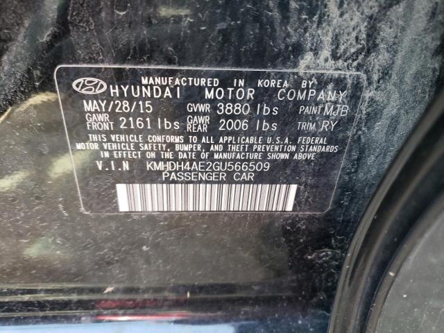 2016 HYUNDAI ELANTRA SE KMHDH4AE2GU566509
