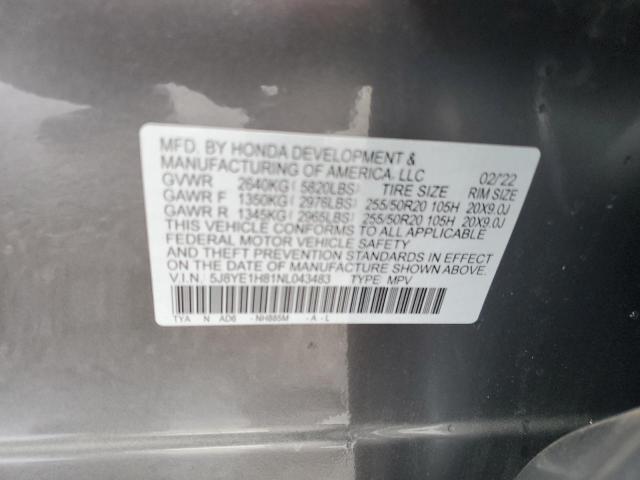 5J8YE1H81NL043483 Acura Mdx Advance