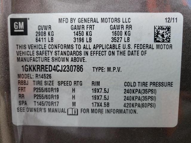 1GKKRRED4CJ230786 GMC Acadia Slt-1
