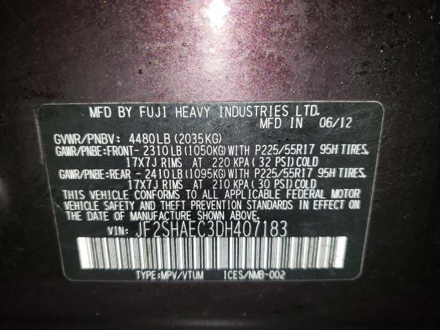 JF2SHAEC3DH407183 Subaru Forester Limited