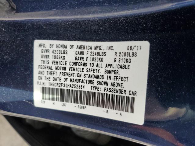 2017 HONDA ACCORD LX 1HGCR2F30HA252564