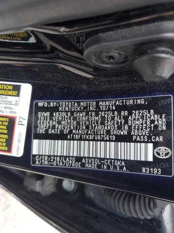 2015 TOYOTA CAMRY LE 4T1BF1FK8FU875619