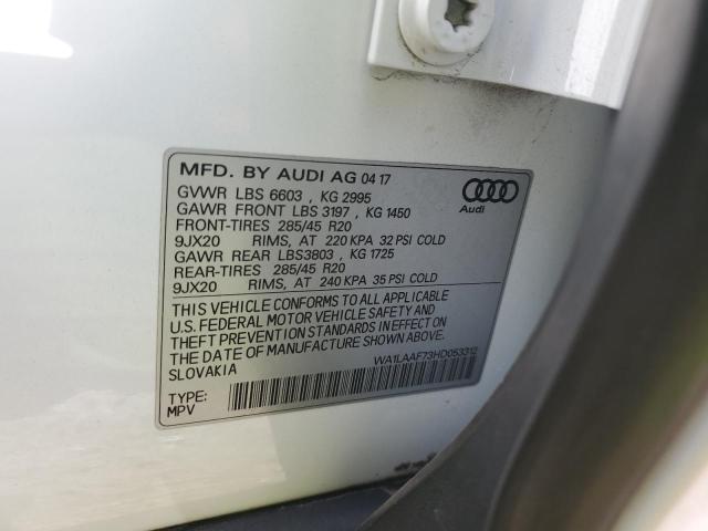 2017 AUDI Q7 PREMIUM WA1LAAF73HD053312