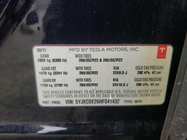 5YJXCDE26HF041432 Tesla MODEL X