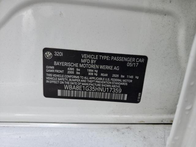 WBA8E1G35HNU17359 BMW 320 I