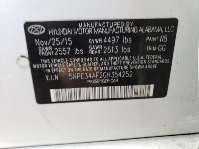 5NPE34AF2GH354252 | 2016 HYUNDAI SONATA SPO