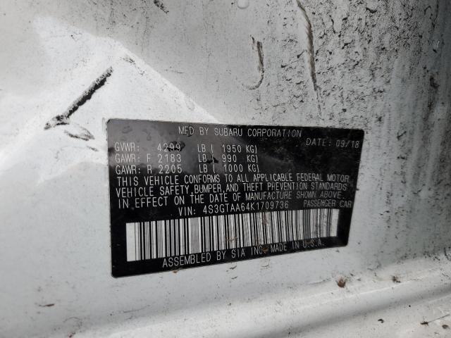 2019 SUBARU IMPREZA 4S3GTAA64K1709736