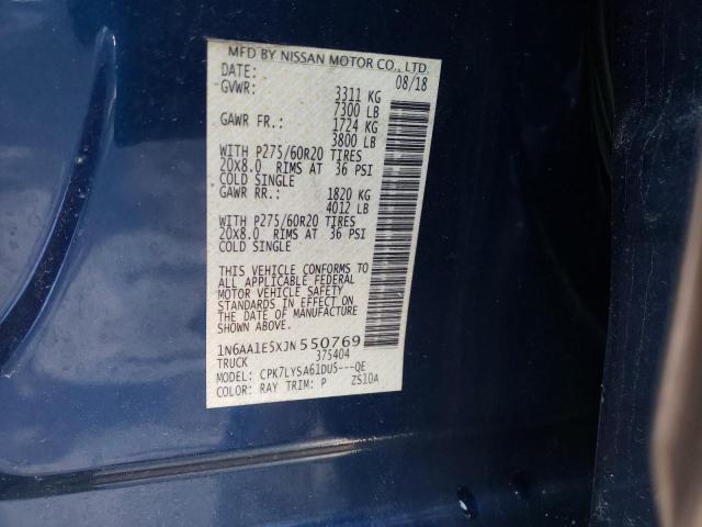 2018 NISSAN TITAN SV 1N6AA1E5XJN550769