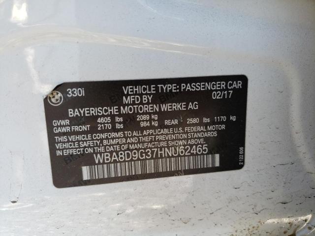 2017 BMW 330 XI - WBA8D9G37HNU62465