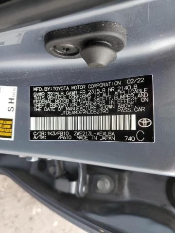 2022 TOYOTA COROLLA LE JTDEAMDE9NJ052390