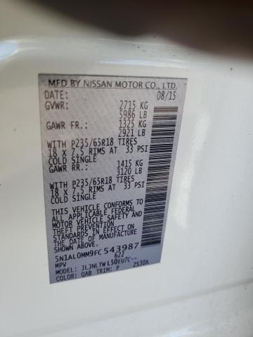 2015 INFINITI QX60 5N1AL0MM9FC543987