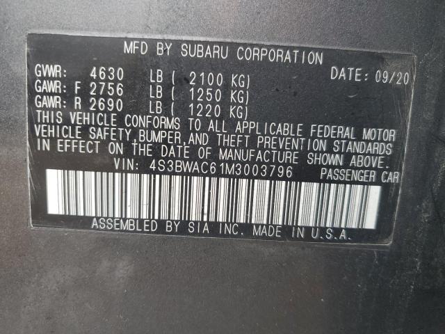 2021 SUBARU LEGACY PRE - 4S3BWAC61M3003796
