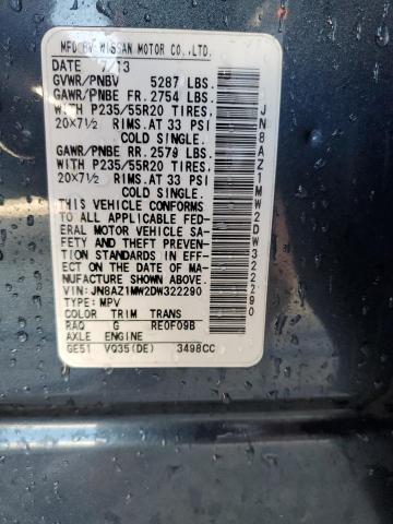 JN8AZ1MW2DW322290 Nissan MURANO S