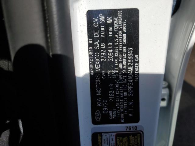 2021 KIA FORTE FE 3KPF24AD4ME288843