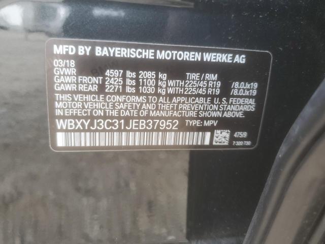 2018 BMW X2 SDRIVE2 WBXYJ3C31JEB37952