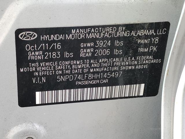 2017 HYUNDAI ELANTRA SE 5NPD74LF8HH145497