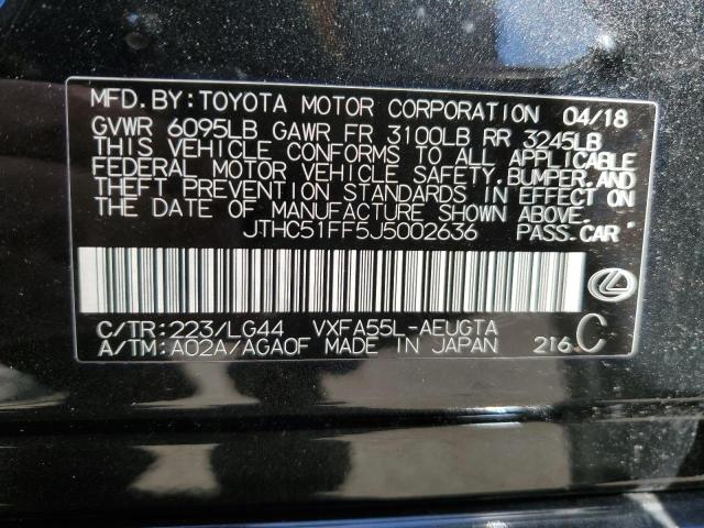2018 LEXUS LS 500 BAS - JTHC51FF5J5002636