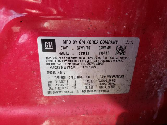 KL4CJCSBXEB640278 Buick Encore