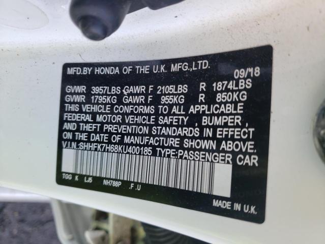 2019 HONDA CIVIC EX SHHFK7H68KU400185
