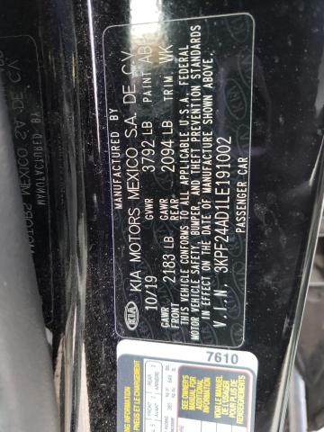 3KPF24AD1LE191002 KIA FORTE FE