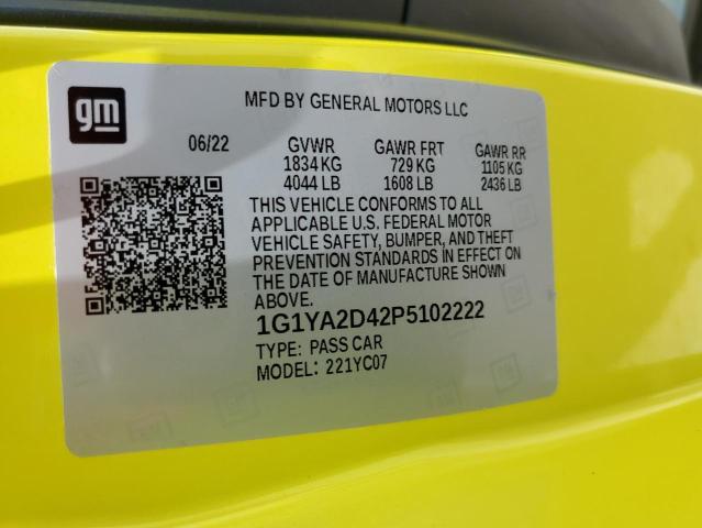 2023 CHEVROLET CORVETTE S 1G1YA2D42P5102222