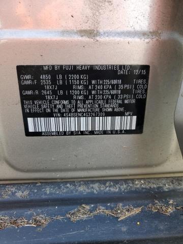 2016 SUBARU OUTBACK 3. 4S4BSENC4G3267309