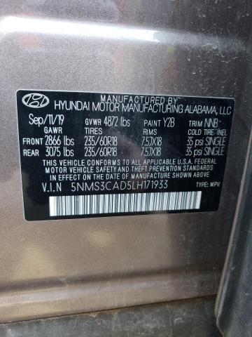 5NMS3CAD5LH171933 | 2020 HYUNDAI SANTA FE S