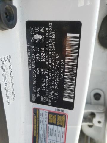 3KPA24AD6LE274662 KIA RIO LX