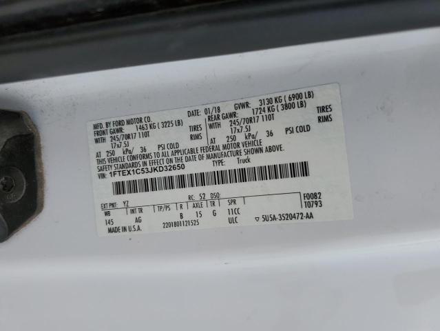 2018 FORD F150 SUPER 1FTEX1C53JKD32650
