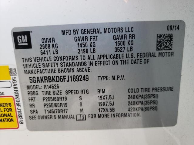 5GAKRBKD6FJ189249 Buick Enclave