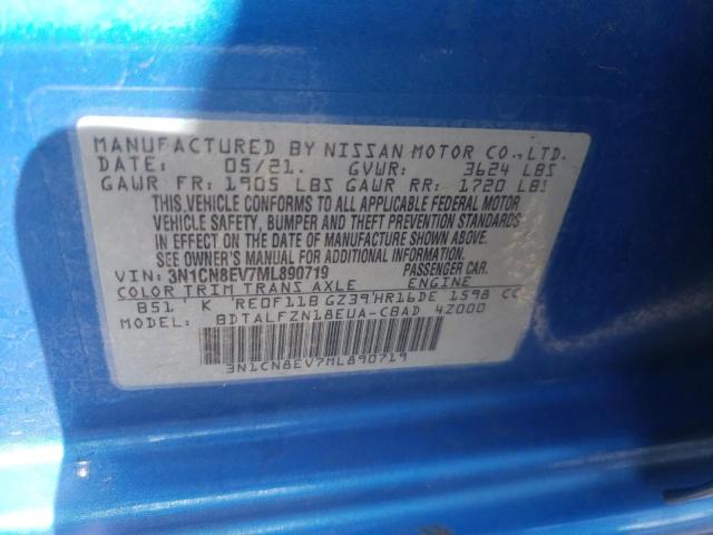 2021 NISSAN VERSA SV 3N1CN8EV7ML890719