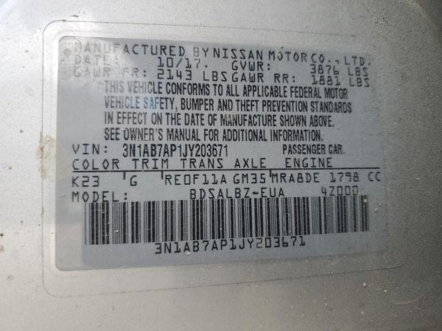 3N1AB7AP1JY203671 Nissan SENTRA S