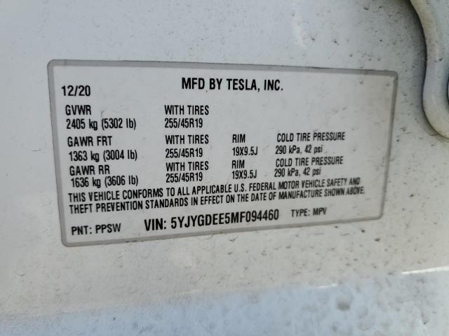 5YJYGDEE5MF094460 Tesla Model Y