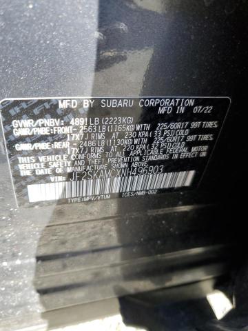 2022 SUBARU FORESTER W JF2SKAMCXNH496903