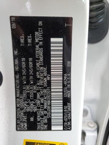 2019 TOYOTA HIGHLANDER 5TDJZRFH6KS922011