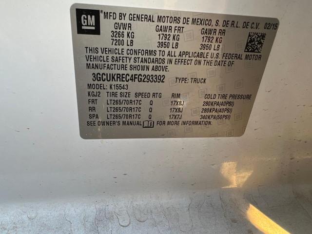2015 CHEVROLET SILVERADO - 3GCUKREC4FG293392
