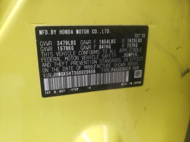 2016 HONDA FIT EX - JHMGK5H73GX020556