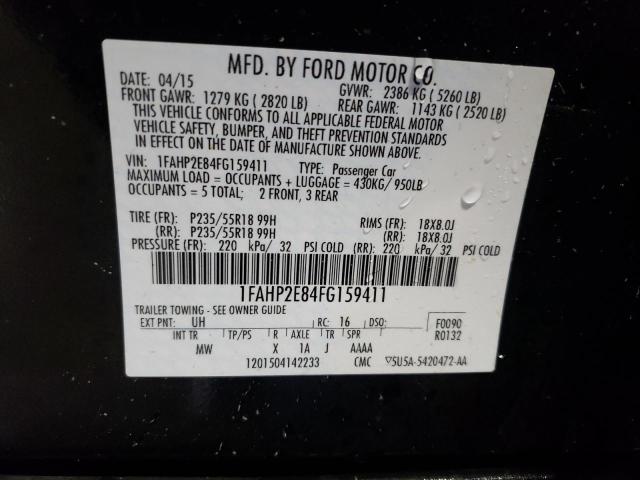 2015 FORD TAURUS SEL 1FAHP2E84FG159411