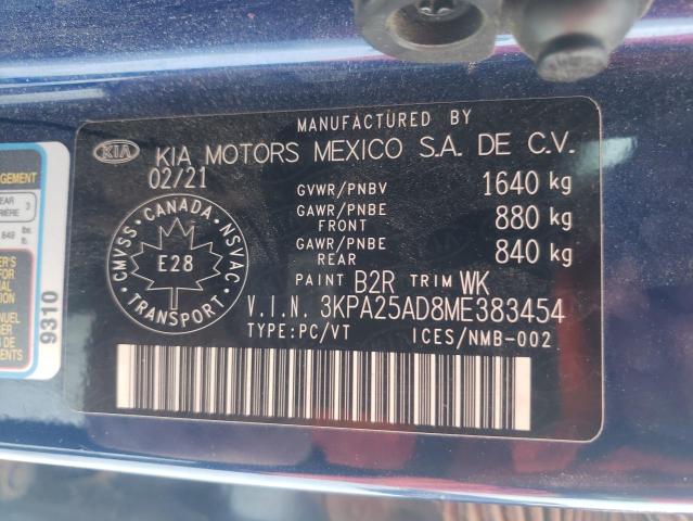 3KPA25AD8ME383454 KIA RIO S