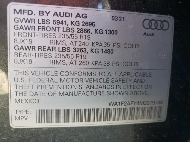 2021 AUDI Q5 E PREST WA1F2AFY4M2079748