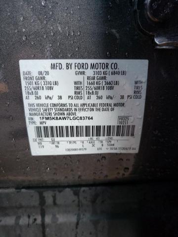 2020 FORD EXPLORER P - 1FM5K8AW7LGC83764