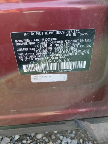 2016 SUBARU FORESTER 2 JF2SJARCXGH416109