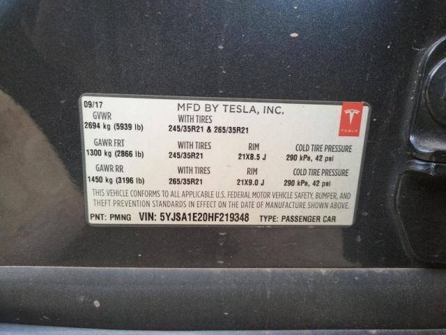 2017 TESLA MODEL S 5YJSA1E20HF219348