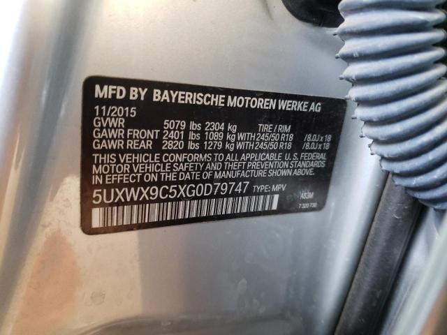 2016 BMW X3 XDRIVE2 5UXWX9C5XG0D79747