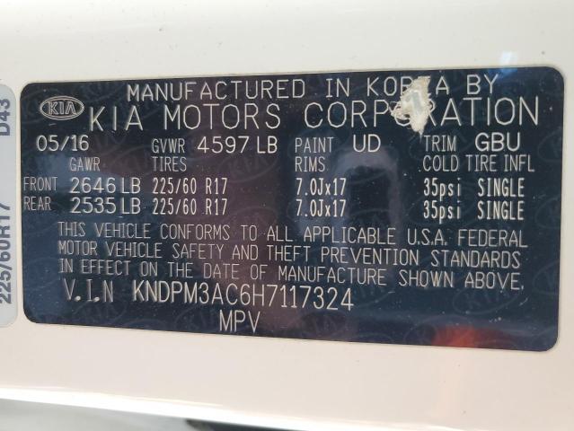 KNDPM3AC6H7117324 KIA Sportage Lx